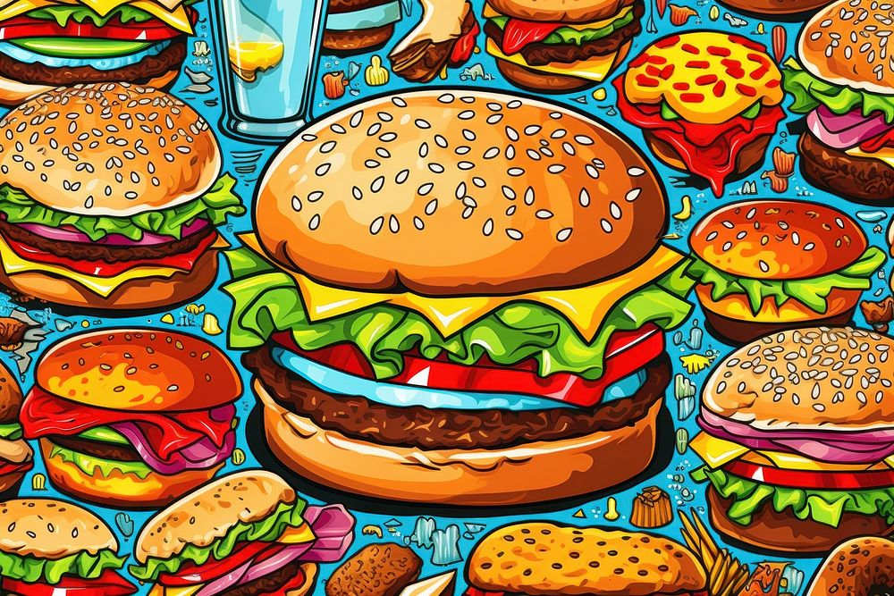 Burger backgrounds food full frame.