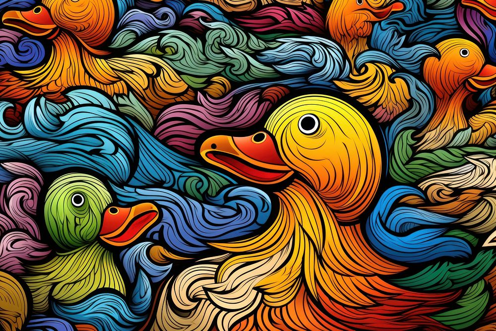Duck art backgrounds pattern.