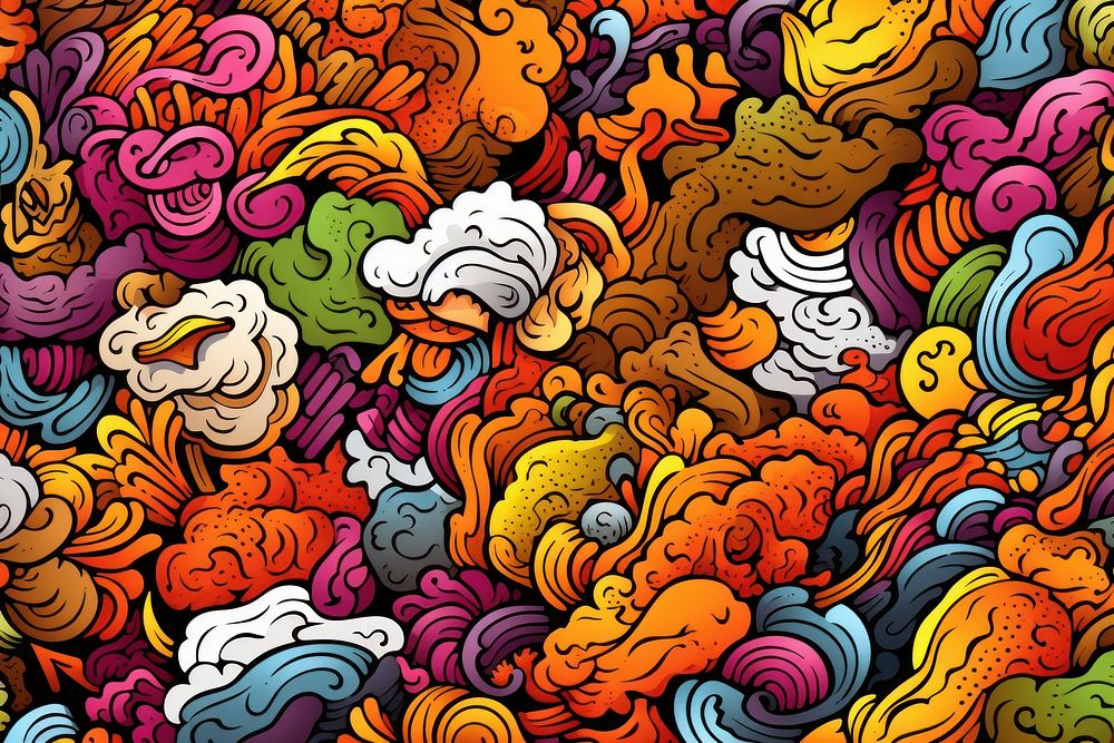 Fried chicken art backgrounds pattern.