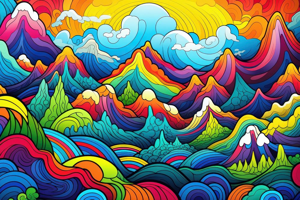 Mountain art backgrounds painting.