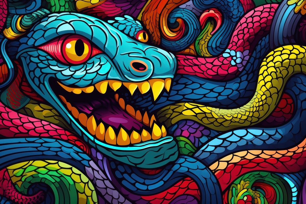 Snake art backgrounds pattern.