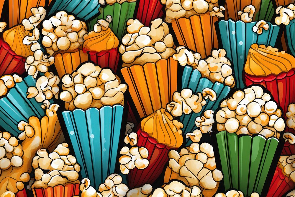 Popcorn backgrounds food art.