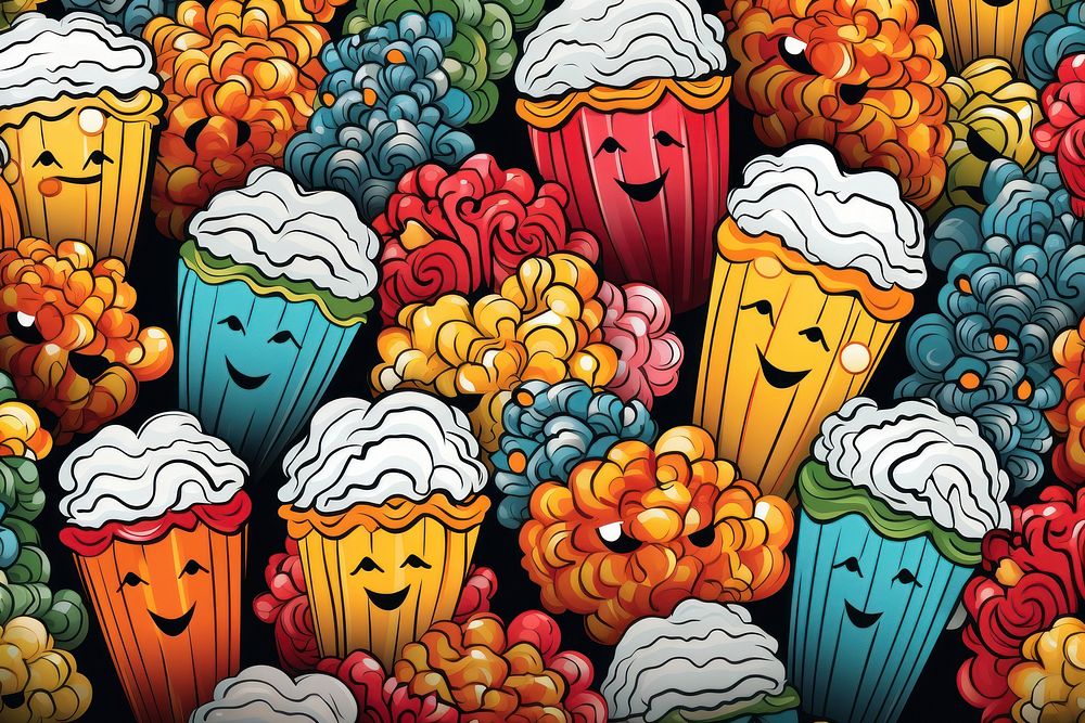 Popcorn backgrounds food art.