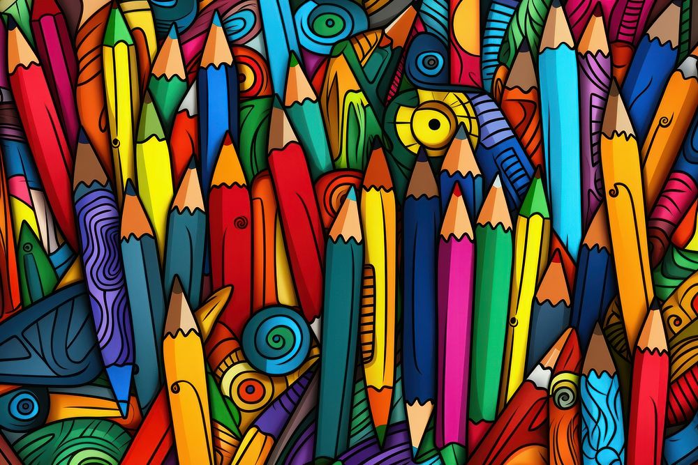 Pencil art backgrounds creativity.