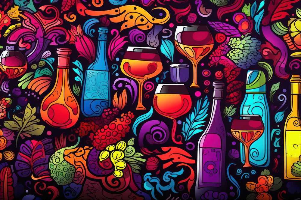 Wine backgrounds painting art.
