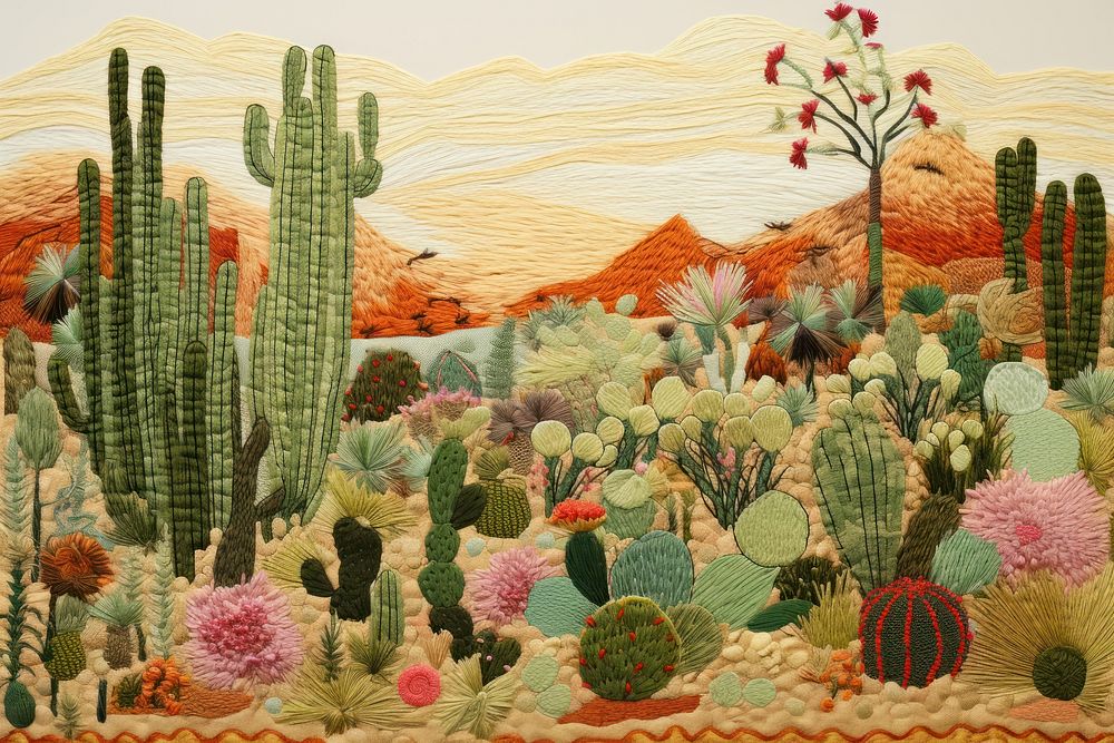Cactus landscape plant art.