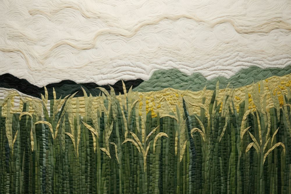 Corn field landscape pattern textile.
