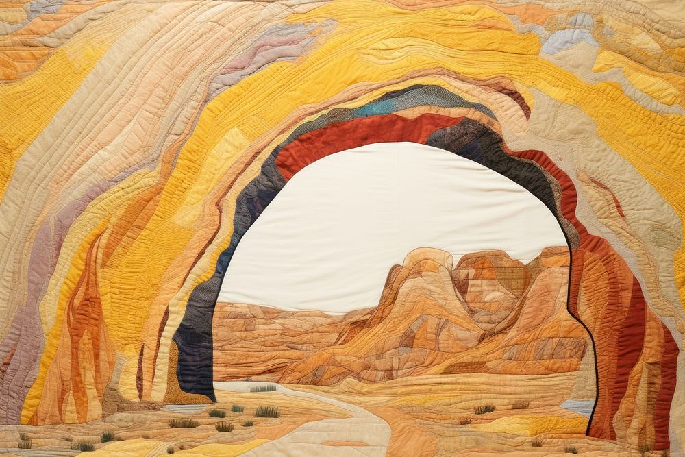 Arch landscape painting desert.