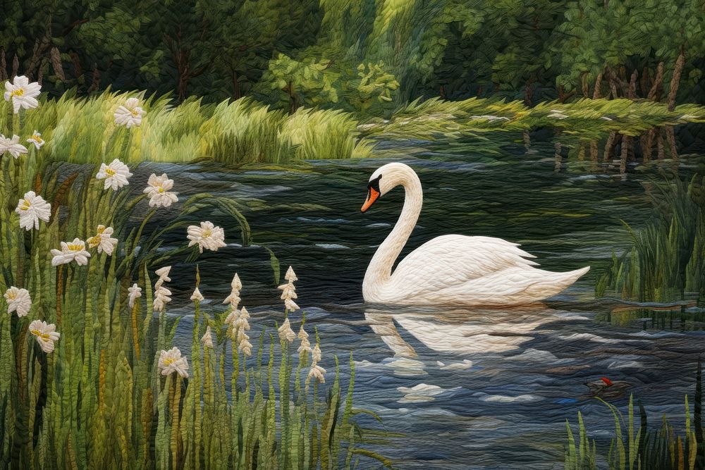 Swan outdoors nature animal.