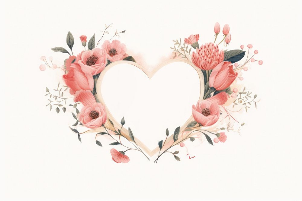Valentinesr frame flower pattern plant. AI generated Image by rawpixel.