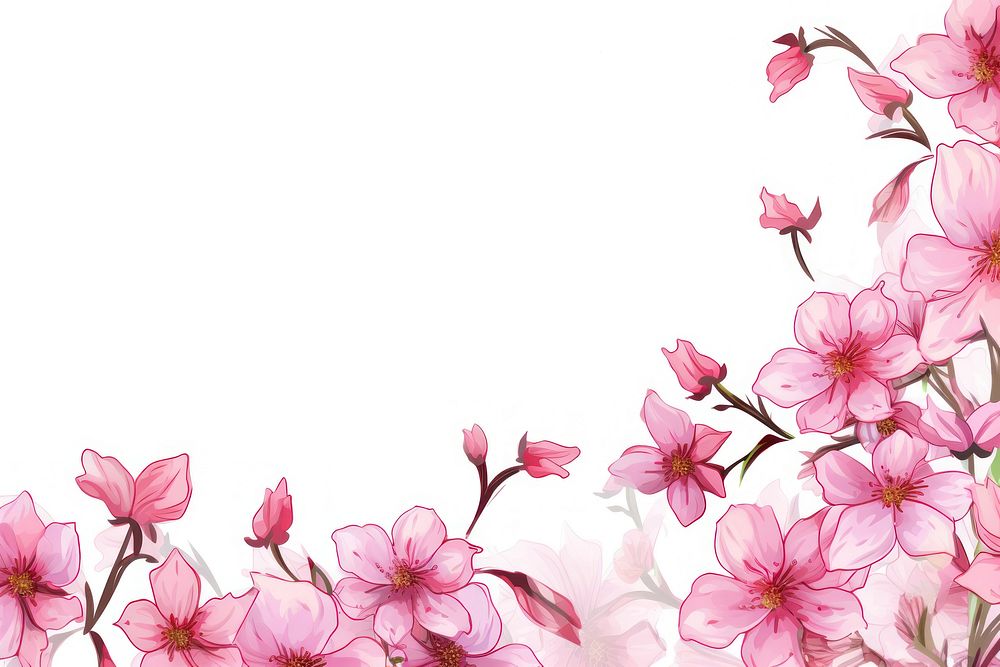 Botanical pink flower blossom petal plant.