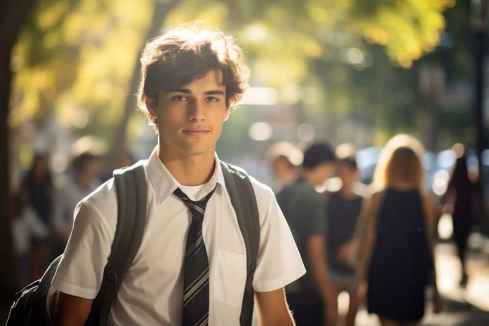 Young Argentinian student portrait sunlight adult.