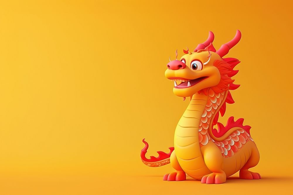 Cute chinese dragon background cartoon animal representation.