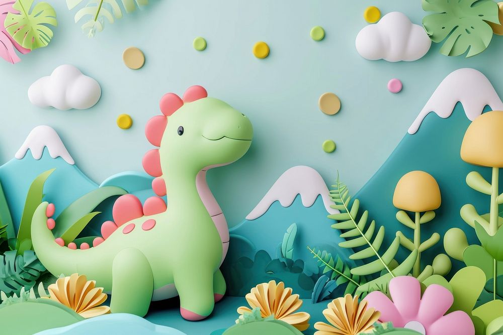 Cute dinosaur background cartoon backgrounds outdoors.