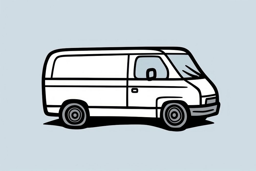 Drawing car vehicle minibus cartoon.