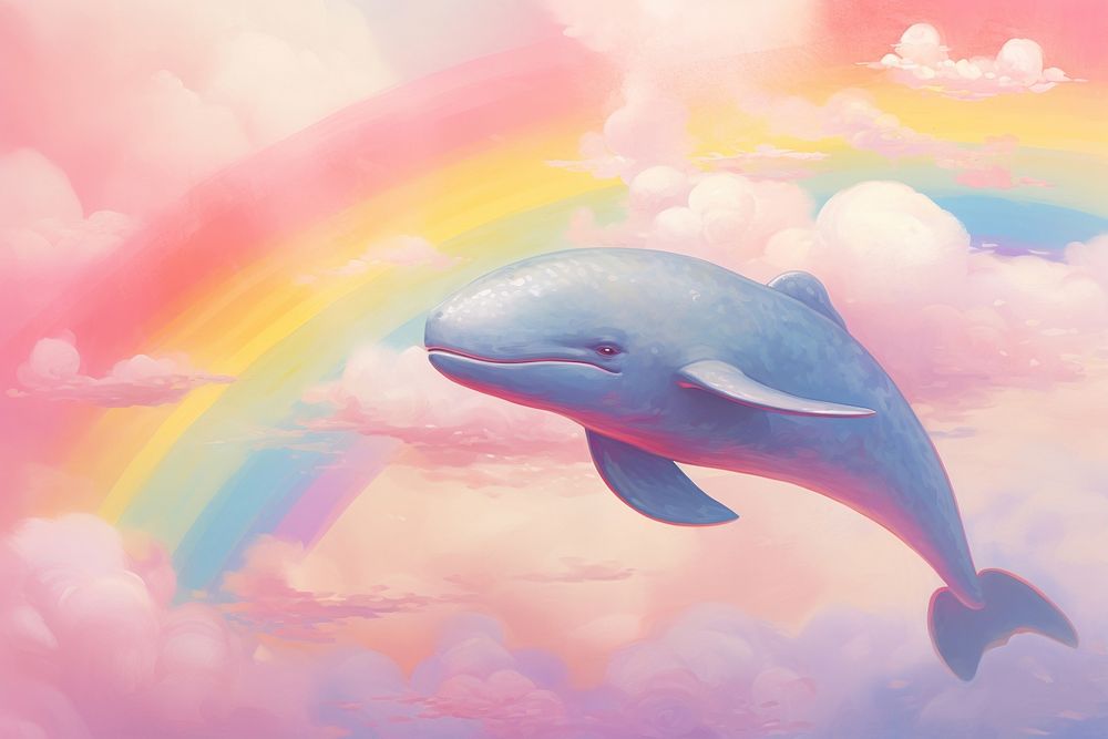 Whale backgrounds painting rainbow.
