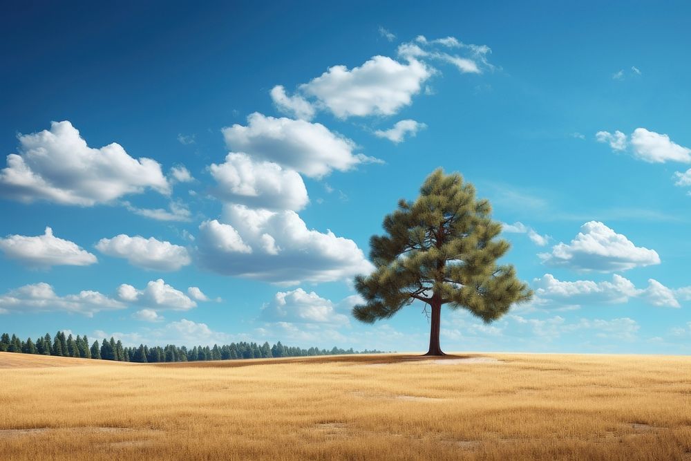 Pine tree sky landscape outdoors.