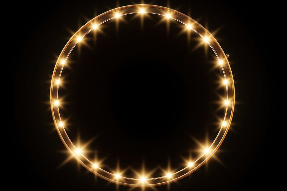 Gold star frame neon background astronomy lighting eclipse. AI generated Image by rawpixel.