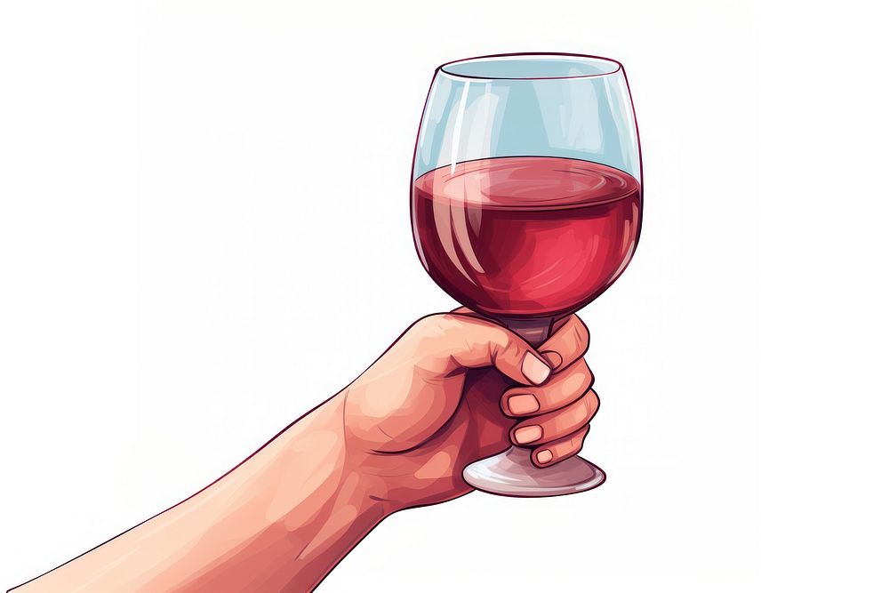 Human hand holding wine glass drink refreshment drinkware.