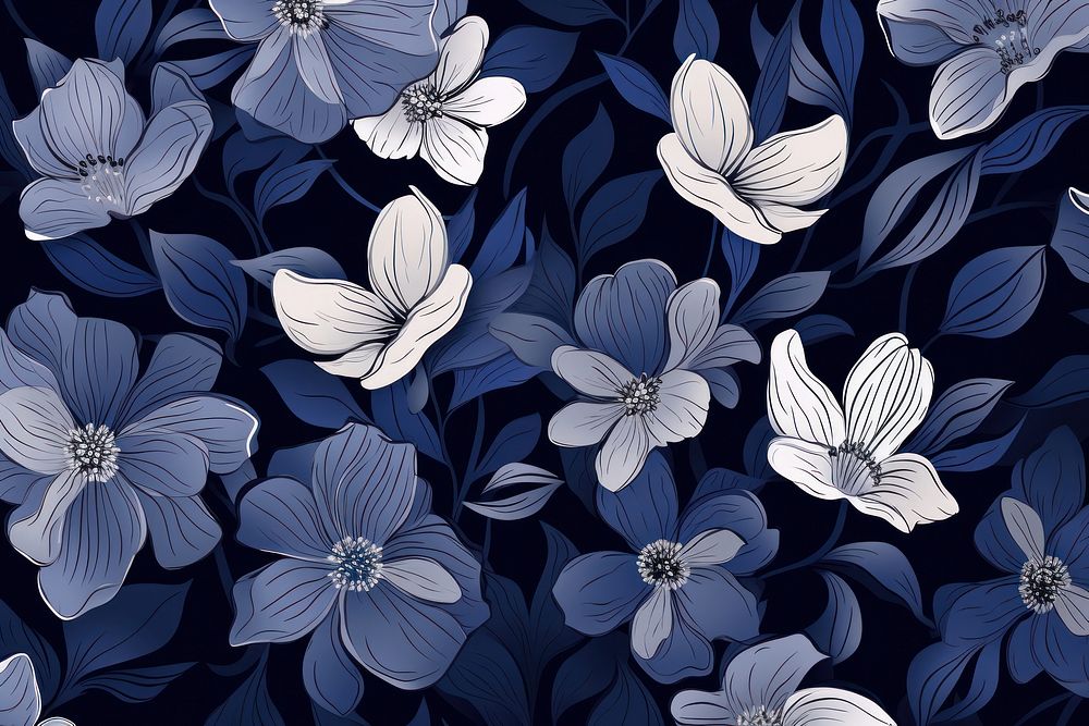 Flower pattern backgrounds repetition monochrome.