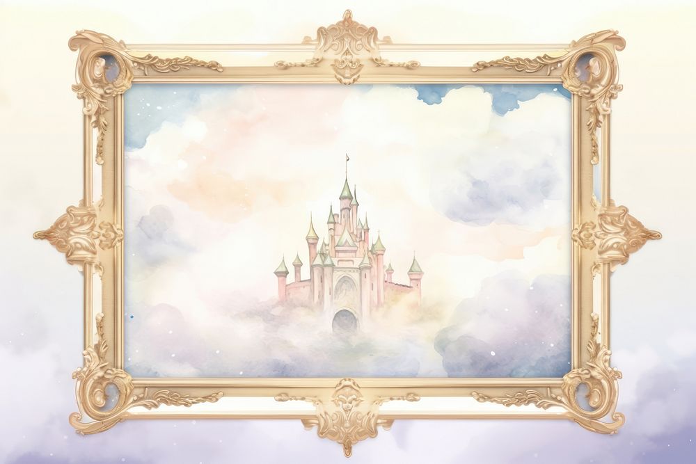 Illustration of castle frame painting backgrounds art.