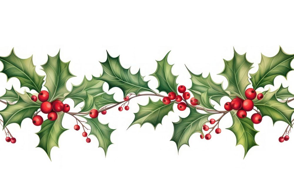 Christmas holly pattern plant leaf. | Premium Photo Illustration - rawpixel