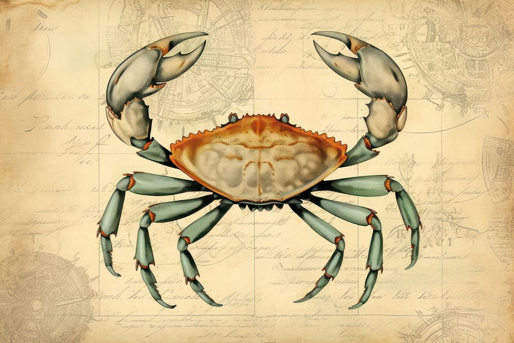 Illustration of crab lobster seafood animal.