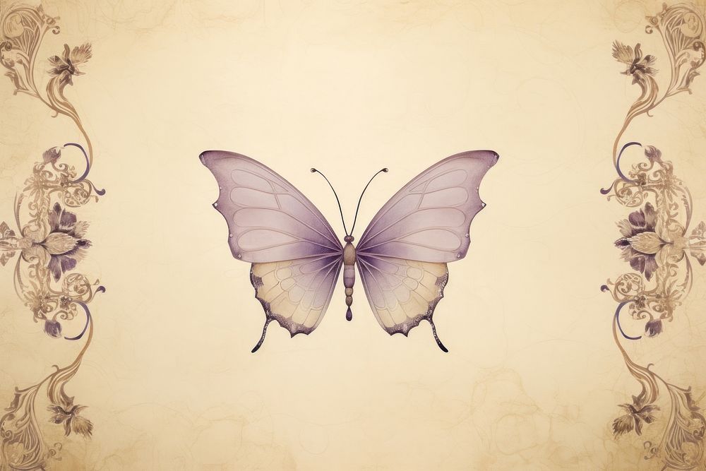 Illustration of butterfly frame pattern sketch art.