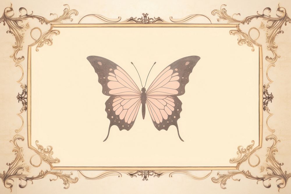 Illustration of butterfly frame pattern animal insect.