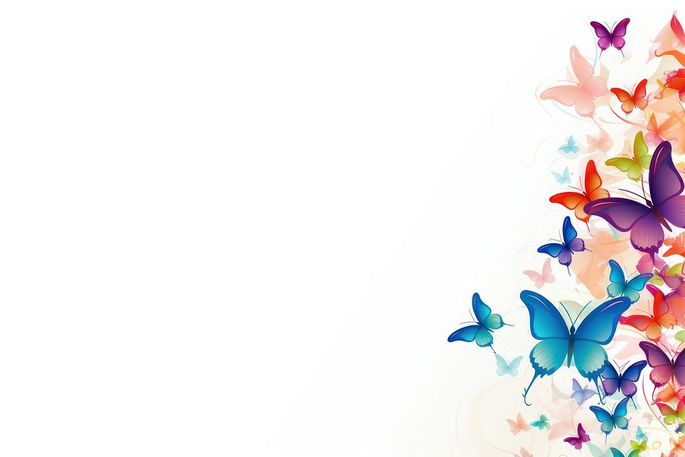 Butterfly backgrounds pattern white background.