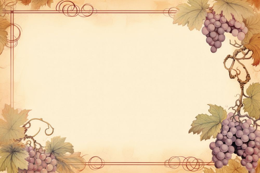 Illustration of grapes frame backgrounds painting plant.