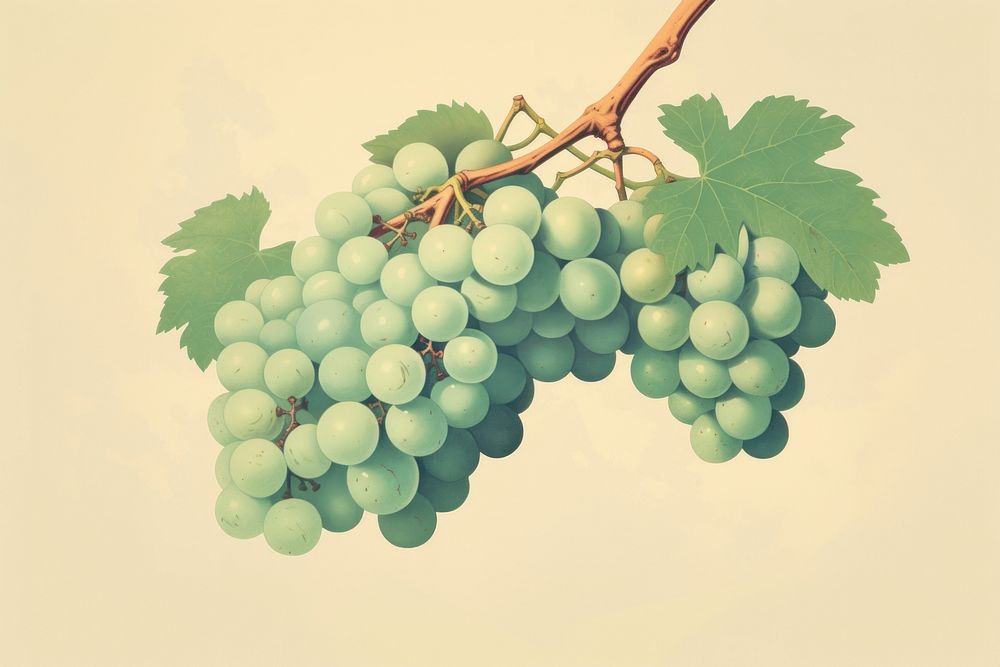 Illustration of grapes fruit plant food.
