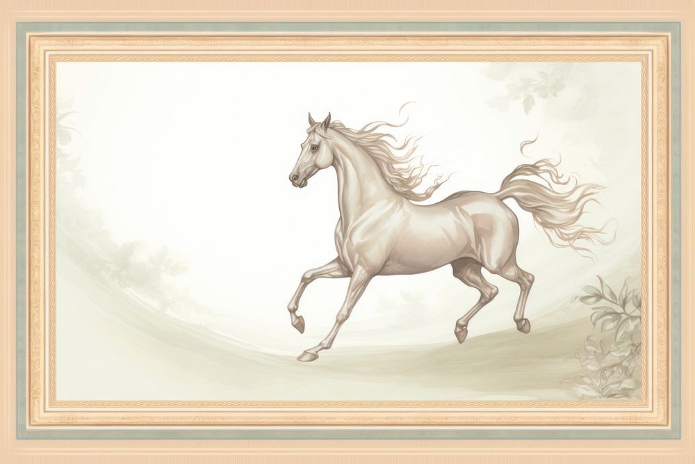 Illustration of horse frame painting drawing animal.