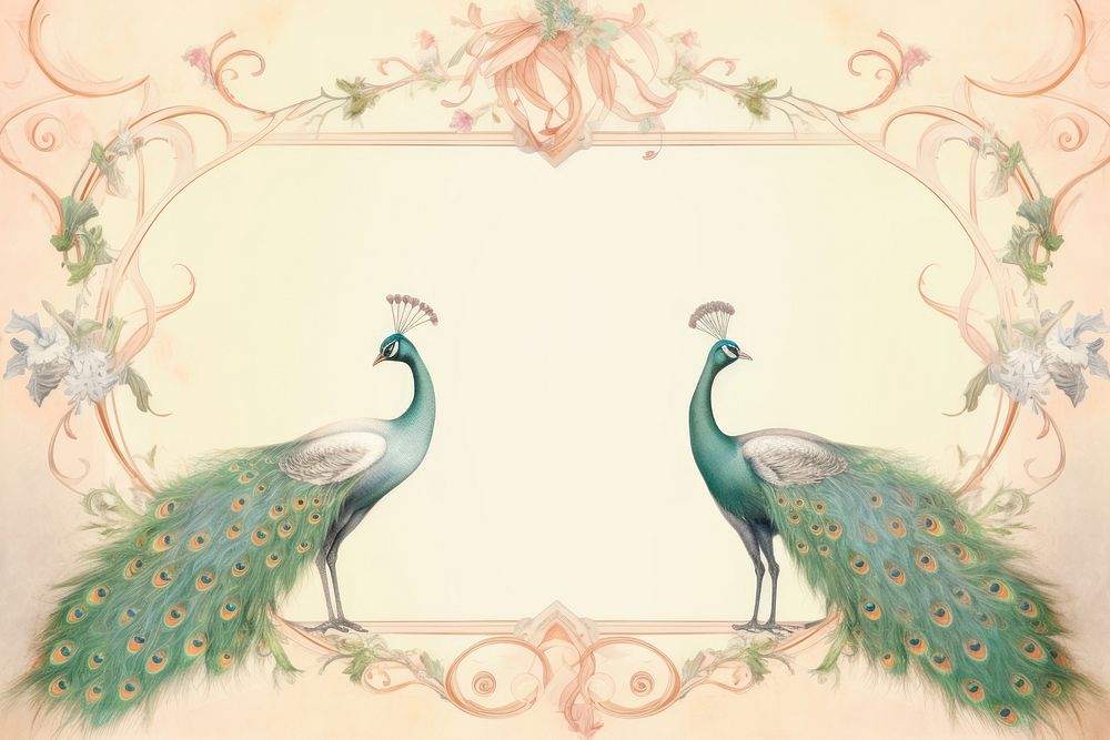 Illustration of peacock frame backgrounds animal bird.