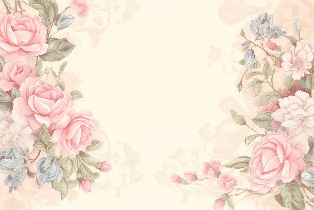 Illustration of rose frame backgrounds painting pattern.