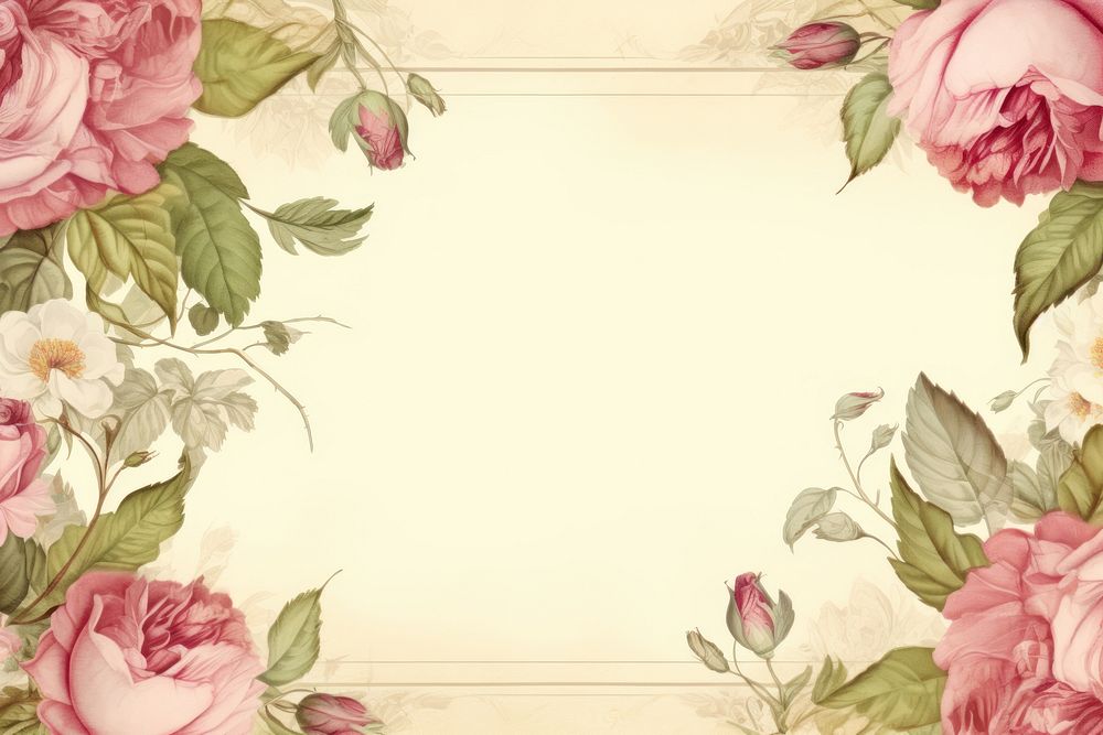 Illustration of rose frame backgrounds painting pattern.