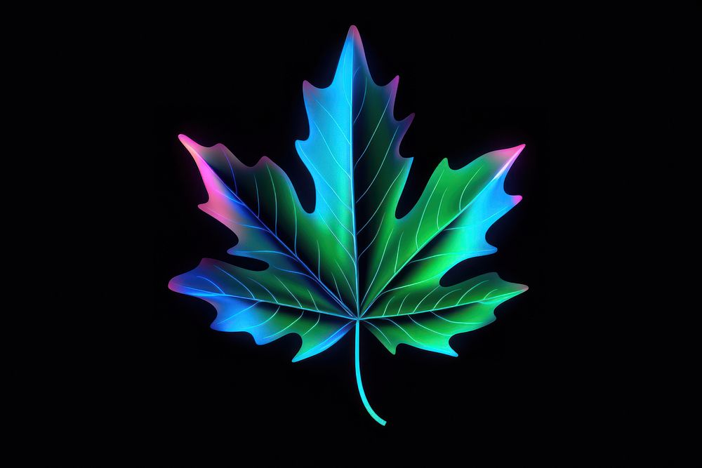 Leaf neon background plant tree lightweight. AI generated Image by rawpixel.