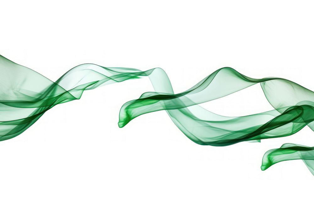 Green ribbons backgrounds white background abstract.