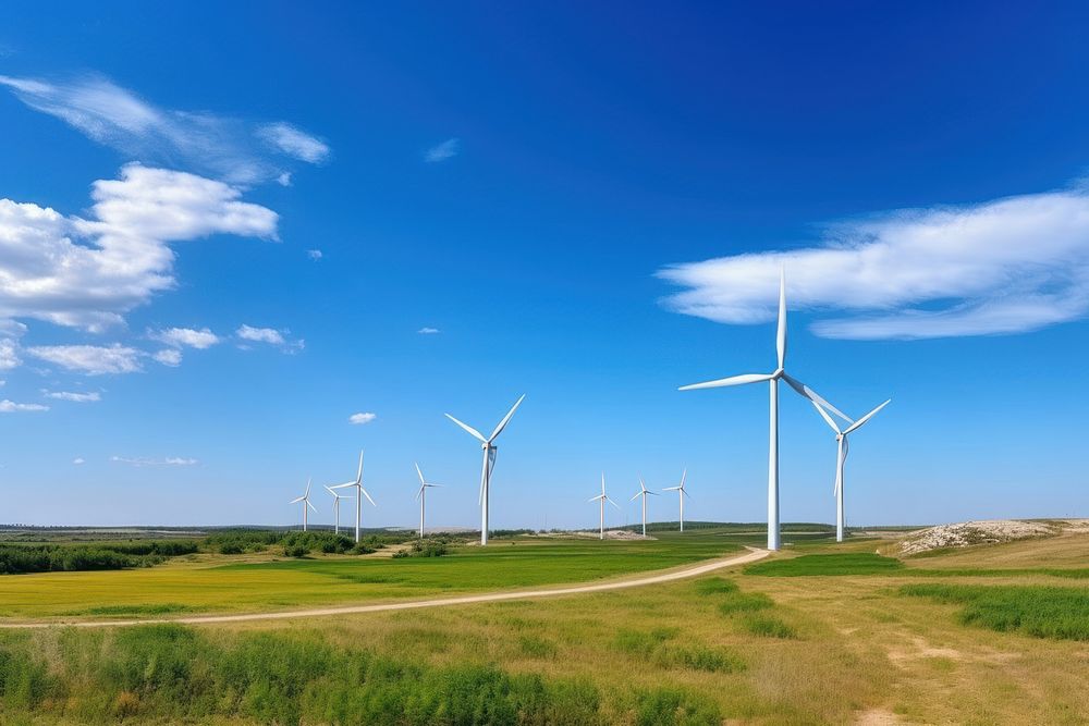 Energy outdoors windmill turbine. AI generated Image by rawpixel.