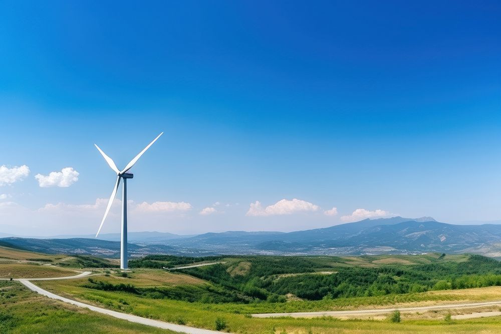 Energy windmill outdoors turbine. AI generated Image by rawpixel.