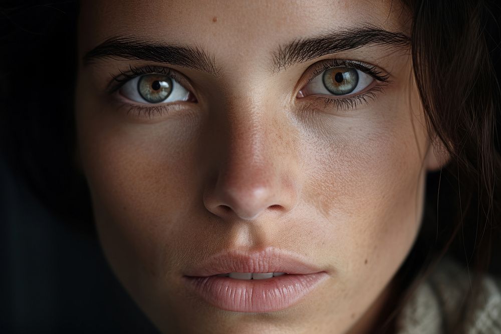 Woman with black eyes portrait looking adult. AI generated Image by rawpixel.