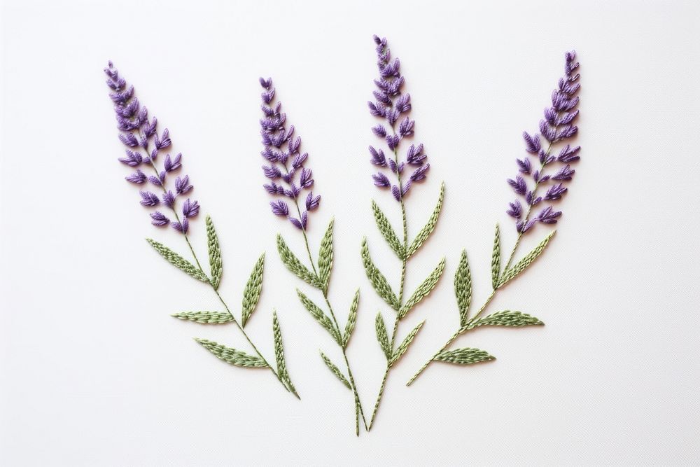 Lavenderin embroidery style pattern flower purple.