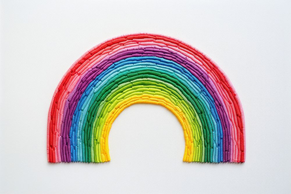 Rainbow in embroidery style art creativity spectrum.