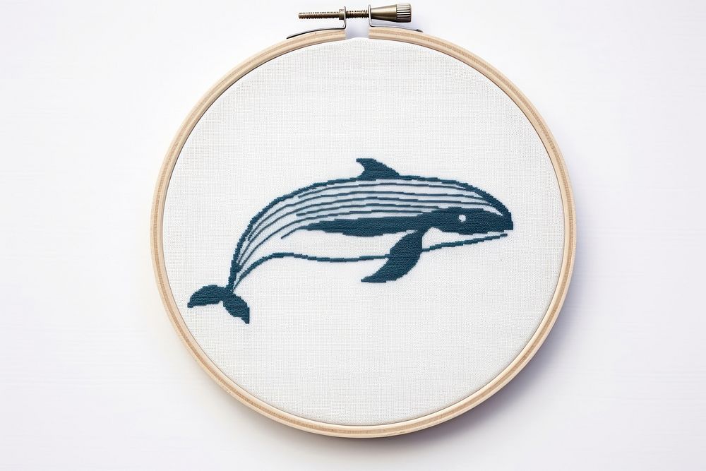 Whale in embroidery style pattern animal accessories.
