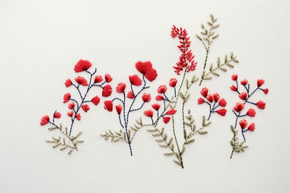 Wildflowerin embroidery style needlework pattern creativity.