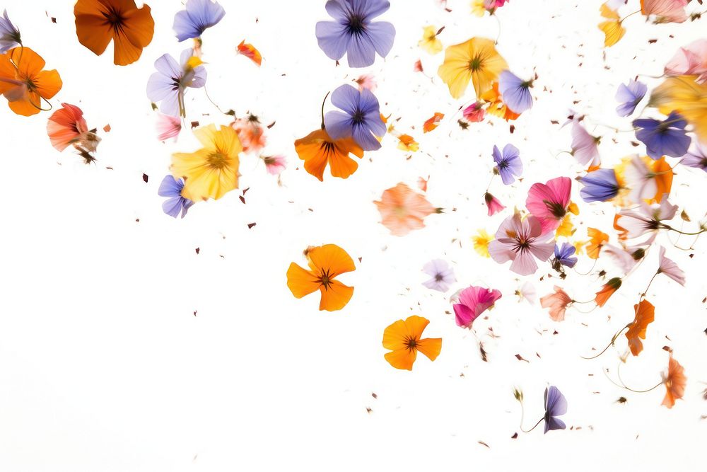 Wild flowers petals backgrounds confetti outdoors.