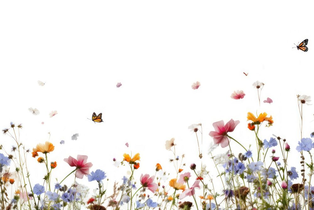Wildflowers backgrounds butterfly outdoors.