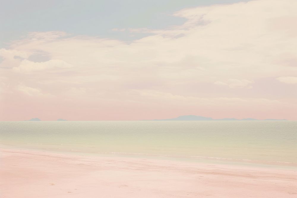 Pink beach landscape outdoors horizon.