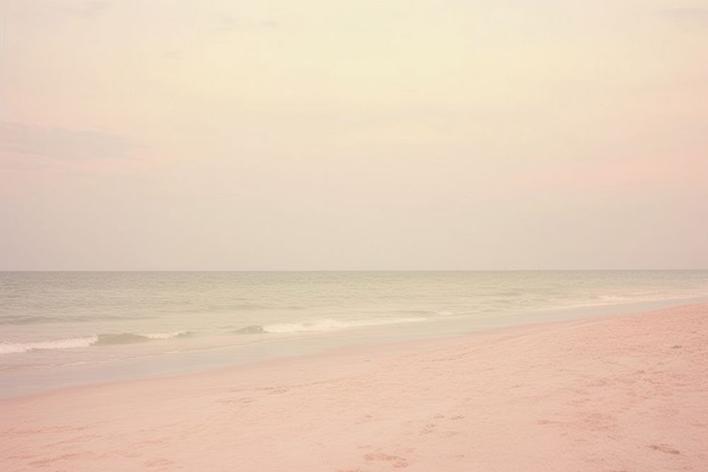 Pink beach landscape outdoors horizon.