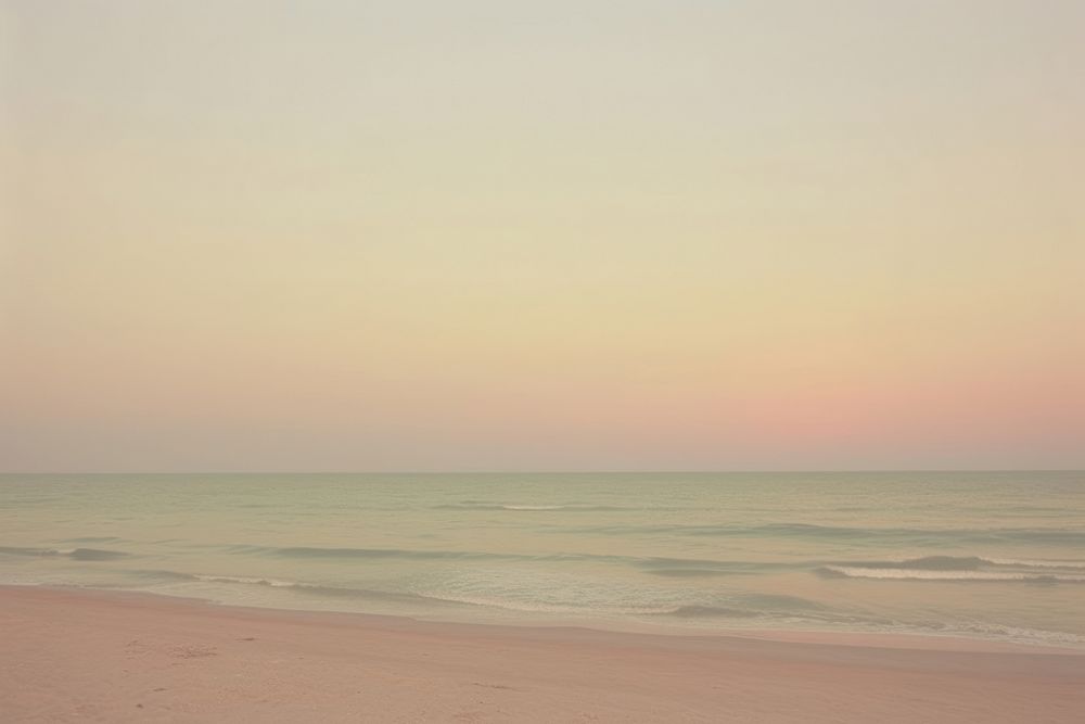  Sunset beach landscape outdoors horizon. AI generated Image by rawpixel.